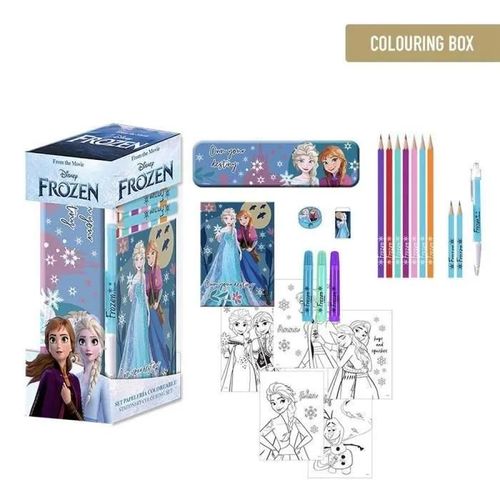 Kit De Coloréages La Reine Des Neiges - Inclut Des Ftres, Peinture Aquarelle Et Des Crayons De Coulr, Trousse Et Carnet Pour Des