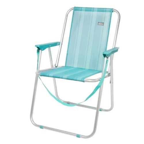 Chaise De Plage Pliante En Aluminium Aktive Beach - Méditerranée - Bleu - Pliant
