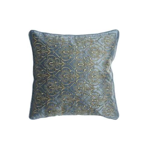 Coussin Dkd Home Decor Bleu Polyester Velours Doré (45 X 10 X 45 Cm)