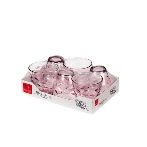 Gobelets En Verre - Flora - Lot De 6 - Lila - Verre Plat - Compatible Lave-Vaisselle