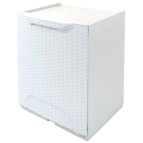 Corbeille En Polypropylène, Finition Rattan, Couleur Blanche