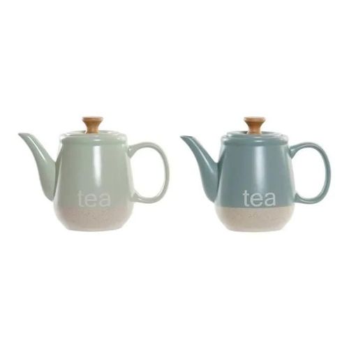 Théière Dkd Home Decor Bleu Grès Menthe (1l) (2 Pcs)