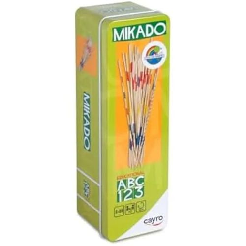 Cayro - Mikado Metal Box - Game De Compétence - Prenez Les Bâtons En Bois Sans Déplacer Les Autres - + 2 Joueurs