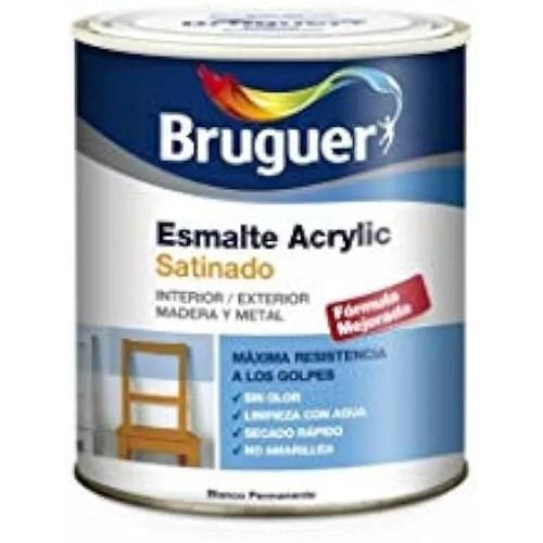 ESMALTE ACRYLIC MULTISUPERFICIE SATINADO BLANCO HUESO 0,750L 5057452 BRUGUER
