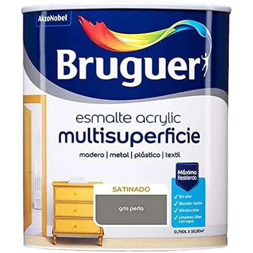 ESMALTE ACRYLIC MULTISUPERFICIE SATINADO GRIS PERLA 0,750L 5057463 BRUGUER