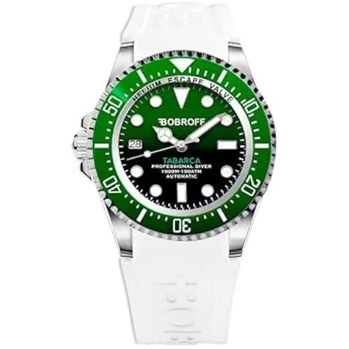 Montre Pour Homme Automatique Bobroff Bf0002ibv-Bfstb - Bracelet En Caoutchouc Blanc - 42mm