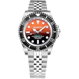 Bobroff - Montre Homme Automatique Diver Professional De Plongée 1000 M, Orange, 42 Mm, Valve Hélium Bf0004j, Orange, 42mm