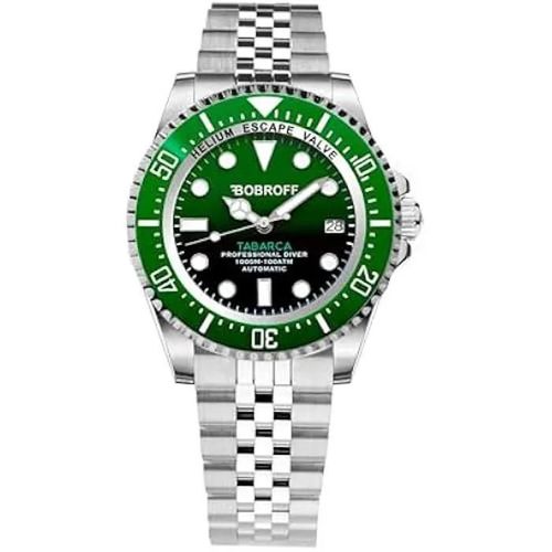 Montre Homme Bobroff Analogique Automatique Acier Inoxydable Bf0002bv-Bfstj - Vert - 42mm