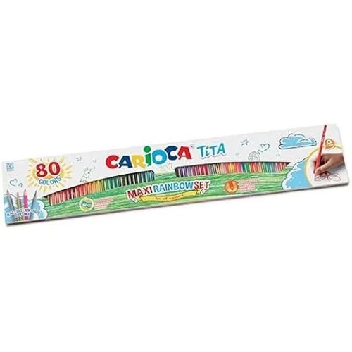 Crayons De Couleur Carioca Titata - Lot De 80 - Arc-En-Ciel - Pointe Fine