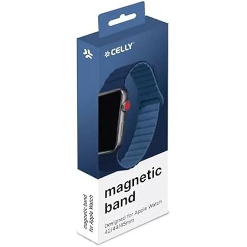 Bracelet Pour Montre Celly - Silicone - Compatible Apple Watch 42/44/45 Mm - Bleu