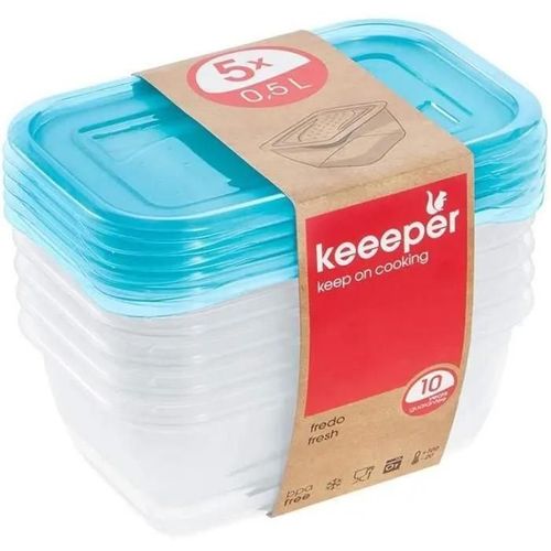Pack 5 Boîte De Conservation Fredo Fresh 0,5 L Bleu