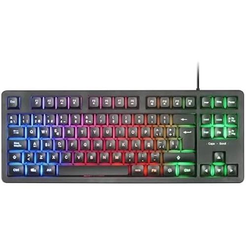 Mars Gaming MK023, Clavier Gaming TKL, Technologie Hybride H-Mech, Éclairage FRGB Rainbow, Anti-ghosting, Compatibilité