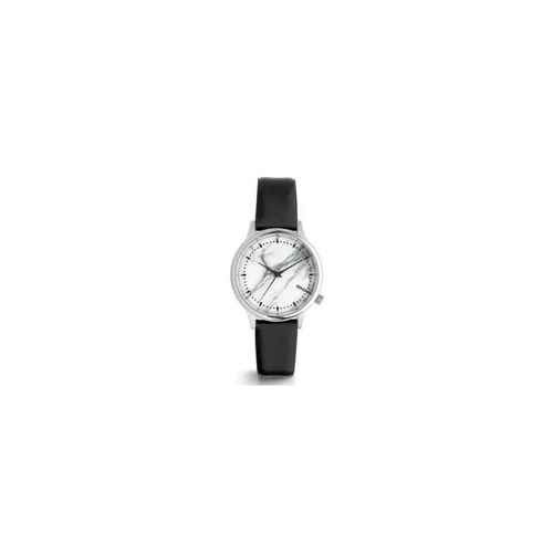 Montre Komono Noire Et Marbre Estelle Marble White Bracelet Cuir Kom-W2872