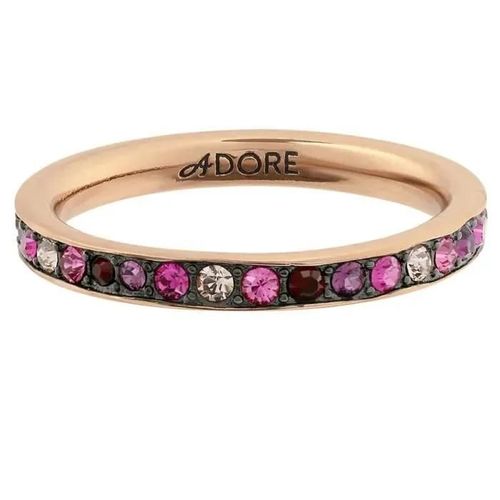 Bague Femme - Adore - Signature 5448675 - Plaqué Or Rose - Taille 52 - Couleur Rose