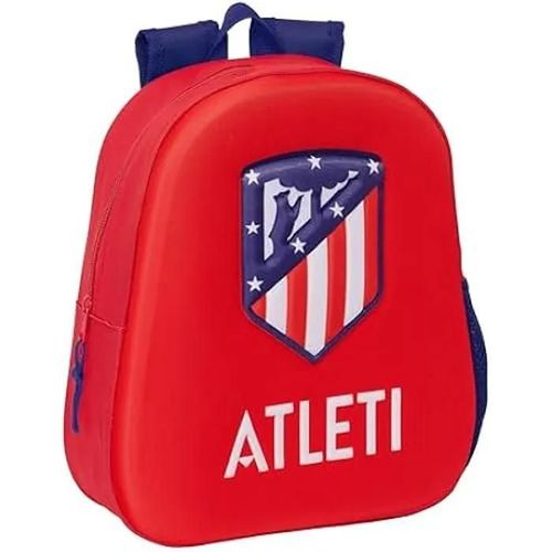 Sac à dos - SAFTA - Atletico De Madrid - Thermoformé 3D - Poche latérale porte-bouteille - Rouge
