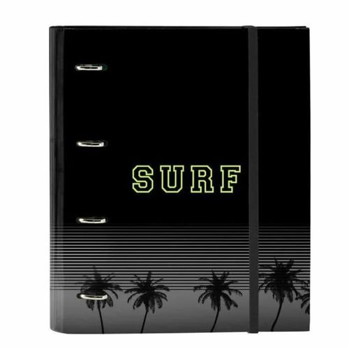 Reliure à anneaux - Safta - Surf - A4 - Noir - Polyester 600D - 4 anneaux 35 mm
