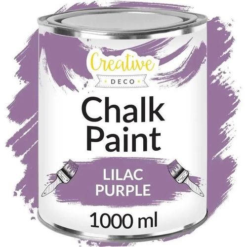 Creative Deco Peinture à la Craie Lilas 1L | Mat et Lavable | Idéal Rénovation de Meubles en Bois | Peinture Mur Interieur