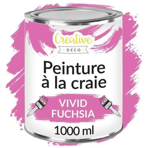 Peinture à la craie - CREATIVE DECO - Fuchsia - 1L - Mat - Lavable - Acrylique