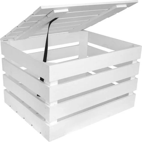 Coffre De Rangement En Bois Blanc - Creative Deco - 50 X 40 X 30 Cm - Boite Avec Couvercle - Style Vintage