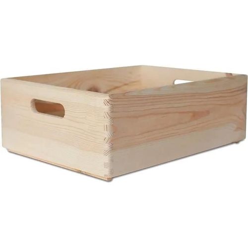 Creative Deco Caisse En Bois Rangement Coffre Non Peint | 40 X 30 X 14 Cm (+-- 1 Cm) | Avec Poignées