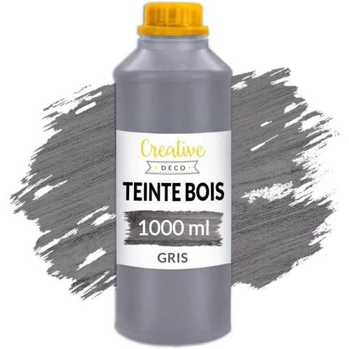 Creative Deco Teinte Bois Gris 1L | Teinture Bois Séchage Rapide | Protection de Surface | Vernis Bois à Base d'Eau | Non Toxique