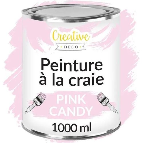 Creative Deco Peinture Rose Craie | 1L | Mat et Lavable | Parfait pour Rénovation de Meubles, Decoration et Découpage