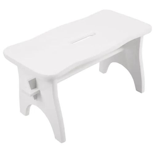 Marche Repose Pied Blanc En Bois Massif - Creative Deco - 38 X 19 X 21 Cm - Non Monté