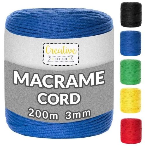 Fil - Tour De Cou - Suedine - Cordon - Laniere - Lien - Ruban Creative Deco - Jan-Cd-Sznurek-Bawelniany-3mm-100m-Blue