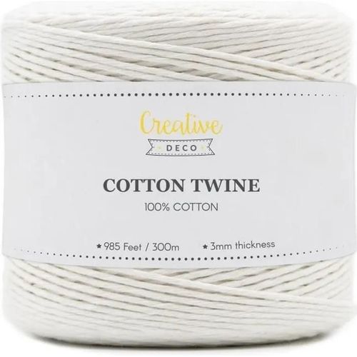 Corde Macramé - Creative Deco - 300m - Blanche - 12 Plis - Coton
