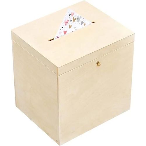 Boite Bois Enveloppes Naturel - CREATIVE DECO - Urne Mariage - Boite a Souvenirs Lettres
