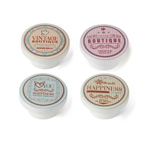 Blister Avec 4 Boutons Ronds De Meubles En Bois Finition Décorative Mod.M8 Ø38mm Rei.