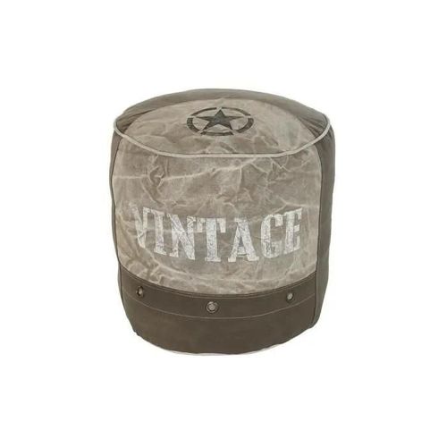 Coussin De Sol Gris Polyester Coton Étoile Aluminium Vintage (44 X 44 X 44 Cm)