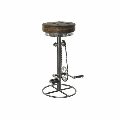 Tabouret Marron Cuir Métal (44 X 41 X 82 Cm)