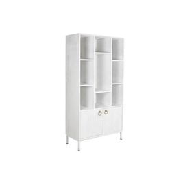 Étagère Métal Blanc Bois De Manguier (90 X 40 X 180 Cm)