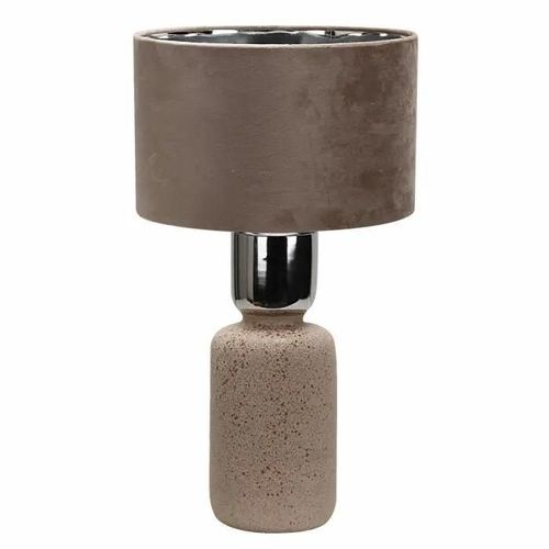 Lampe De Bureau Céramique Polyester Velours Marron Clair 220 V 50 W Moderne (30 X 30 X 54 Cm)