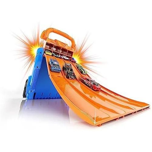 Jouet - Cefa Toys - Garde-Voiture/Lanceur Hot Wheels - 4 Pistes - Capacité 20 Voitures