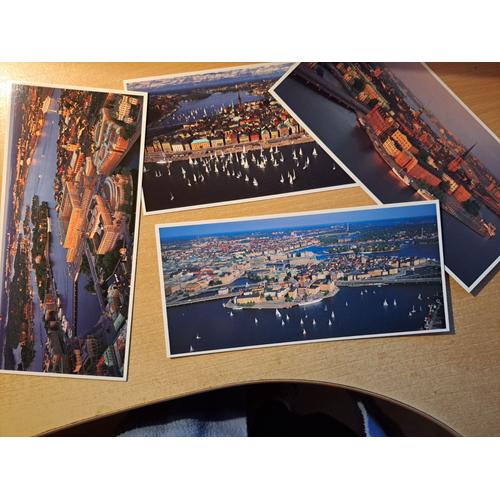 Lot De 4 Cartes Postales Grands Formats De Stockholm Suéde Neuves