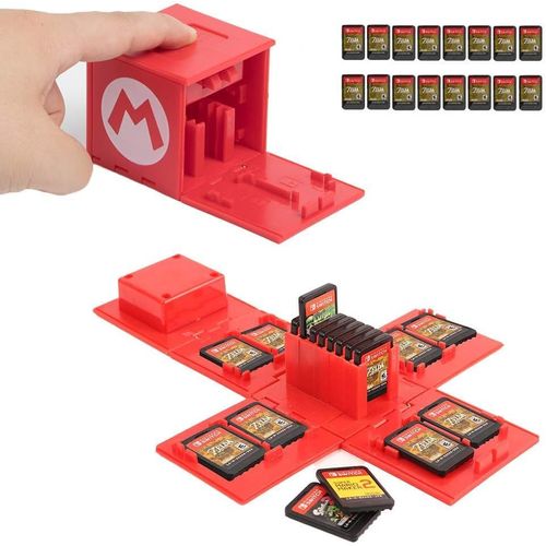 Étui Pour Carte Mémoire Nintendo Switch,Rangement De Protection Organisateur De Cartes De Jeu Étui Rigide Avec 16 Emplacements(B)