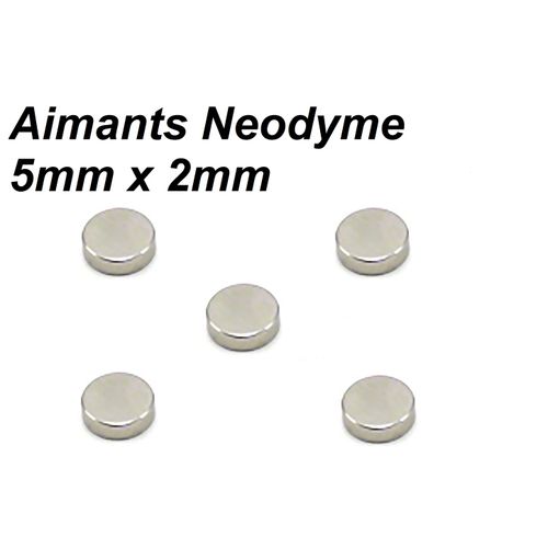 Lot 5 Aimant Neodyme Neodium Disque Rond Fort Strong Magnet 5mm x 2mm