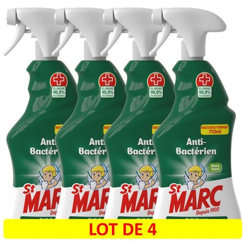 ST MARC Lot de 4 Pistolets Spray Nettoyant Multi-Usages Anti-Bactérien - 750 ml