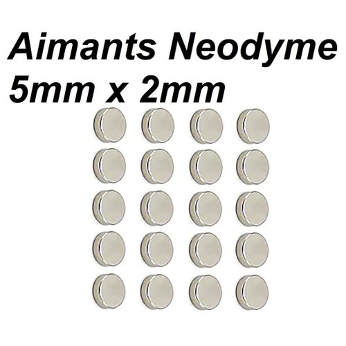 Lot 20 Aimant Néodyme Ultra Puissant 5 x 2mm Idéal pour Tous Vos Projets !