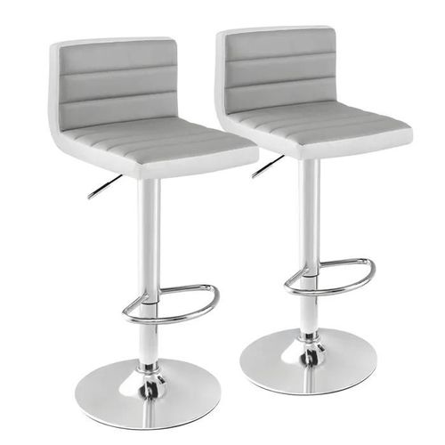 Costway Lot 2 Tabourets De Bar Pivotants 360° Hauteur Du Siège Réglable 64 - 84 Cm, Base En Métal Antidérapant Et Repose-Pieds