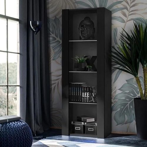 Vitrine Armoire Komodee Tivoli - Sans Led - Noir - 55 X 159 X 35 Cm