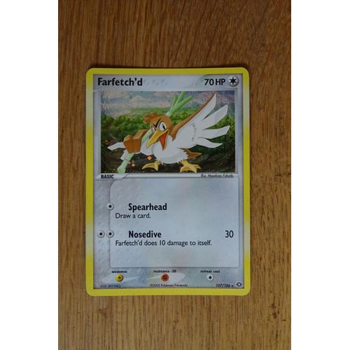 Carte Pokémon Farfetch'd Holo 70 Hp 107/106 - Secrète Ex Émeraude (Canarticho)