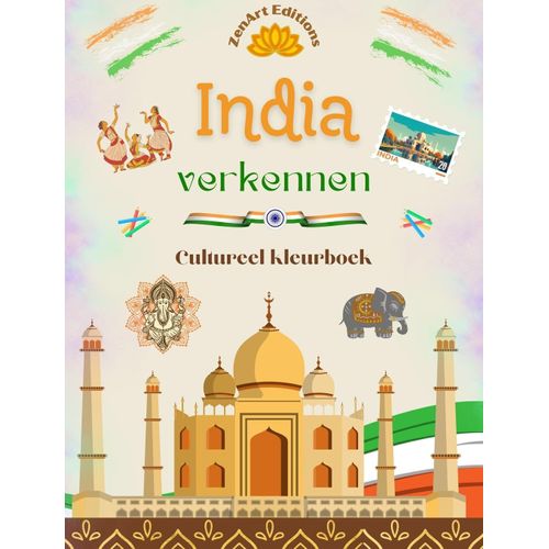 India Verkennen - Cultureel Kleurboek - Creatieve Ontwerpen Van Indiase Symbolen