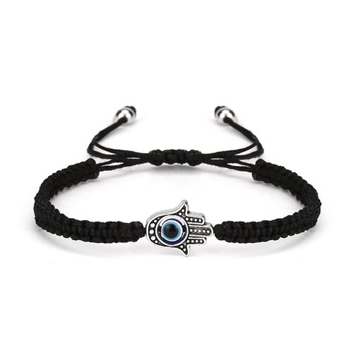Bracelet Macramé Avec Main Hamsa Protectrice Le Noir