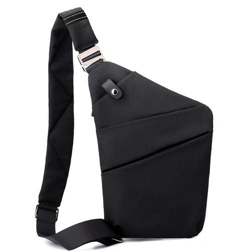 Sac Poitrine Noir À Bandoulière Gauche