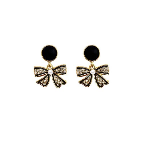 Boucles D'oreilles N?Ud Papillon 1 Paire Le Noir