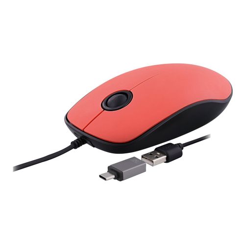 T'nB SUNSET - Souris - 3 boutons - filaire - USB-C, USB-A - rouge - boîte de suspension