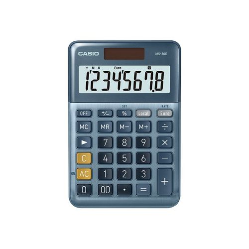 Casio MS-80E - Calculatrice de bureau - 8 chiffres - panneau solaire, pile